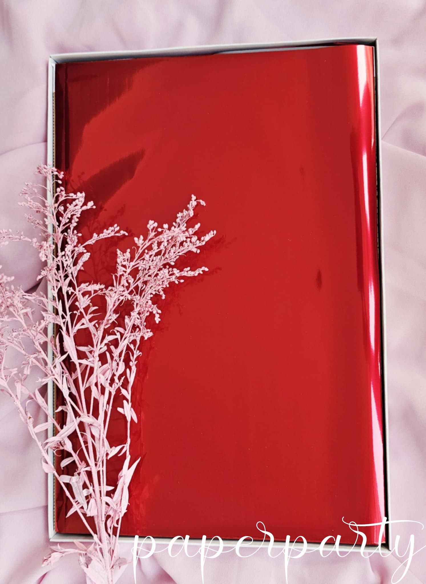folio laminare metalica rosu A4