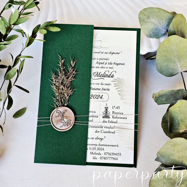 invitatie de nunta verde smarald halfjacket