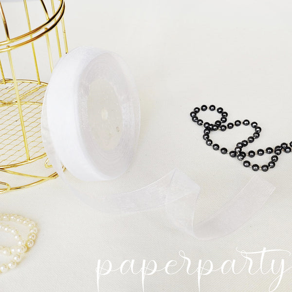 panglica organza alba 2cm 45m