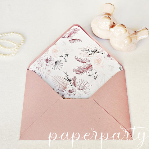plic Roz pudrat cu interior plic boho