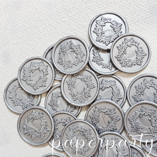 sigilii de ceara auoadezive model Coronita miresei argintiu