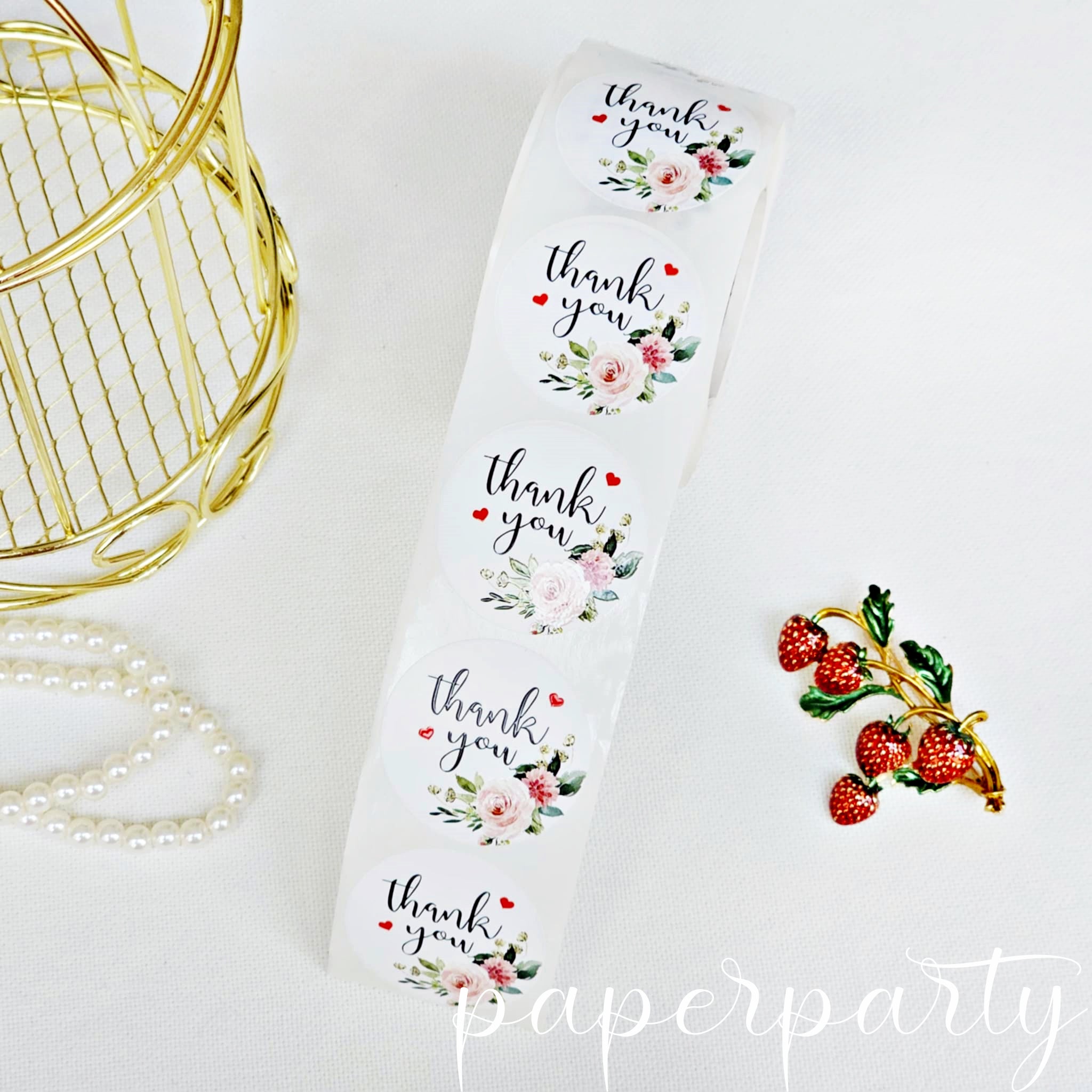 Stickere Thank you - Floricele 38mm