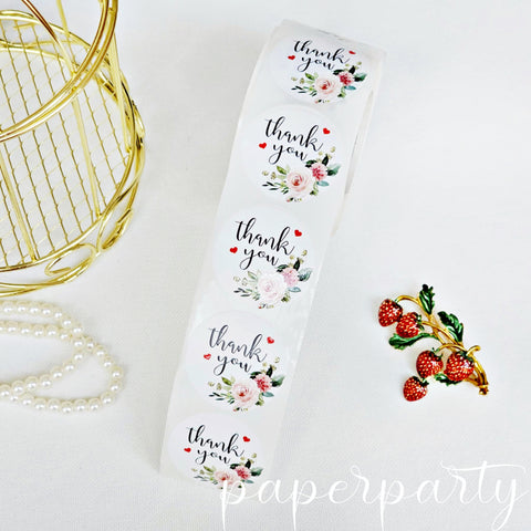 Stickere Thank you - Floricele 38mm