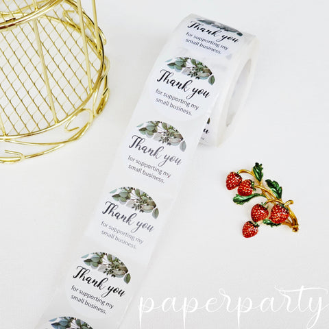 Stickere Thank you for supporting my small business - Greenery 25mm